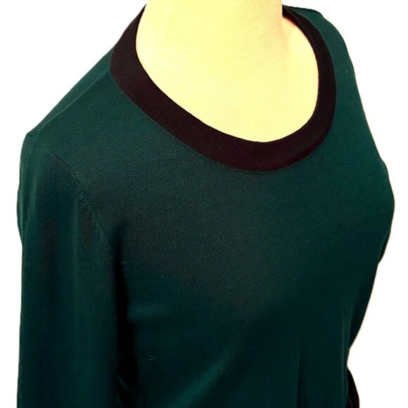 Patrizia Luca Milano Green Mixed Media Scoop Neck Sweater Small Tunic Shirt Top - Picture 4 of 8